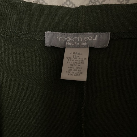 Modern Soul Stretch Green Pull On Bootcut Pants - Large Tall - Picture 3 of 4